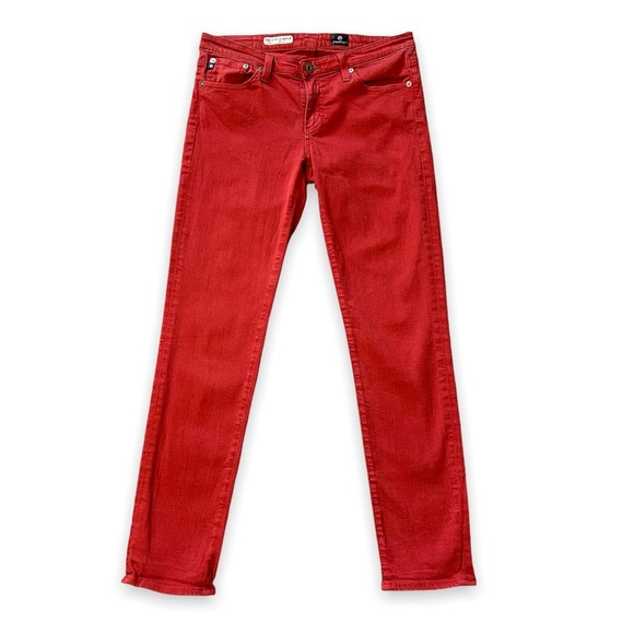 Adriano Goldschmied AG Stevie Slim Straight Ankle Jeans Red Orange Women Size 27 - Picture 2 of 12
